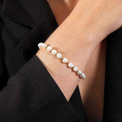 Pulseira dourada Perle et Sphères Simplicité em detalhe