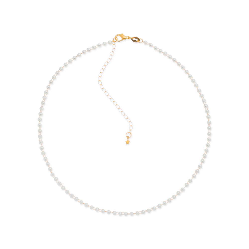 Colar choker dourado Perlé Simplicité