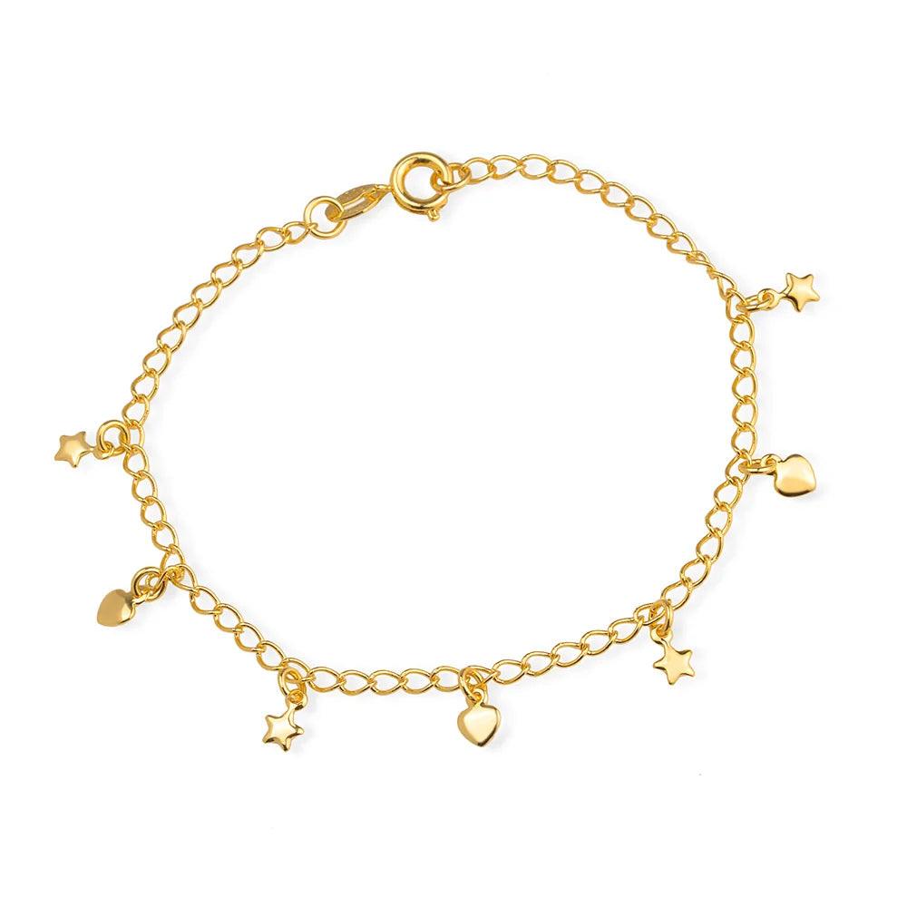 Pulseira dourada Cœur et Étoile Simplicité