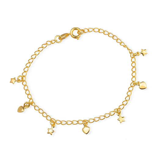 Pulseira dourada Cœur et Étoile Simplicité