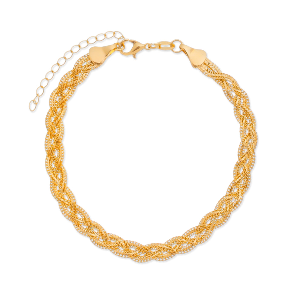 Pulseira dourada Bracelet Tressé Simplicité