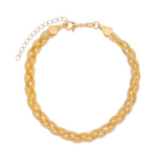 Pulseira dourada Bracelet Tressé Simplicité