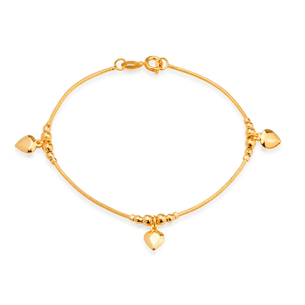 Pulseira dourada Trois Cœurs Dorés Simplicité