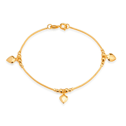 Pulseira dourada Trois Cœurs Dorés Simplicité