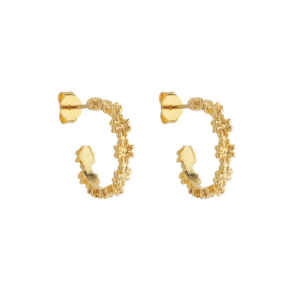 Brinco dourado Anneau Fleur Doré Simplicité