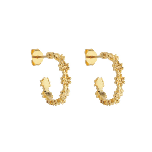Brinco dourado Anneau Fleur Doré Simplicité