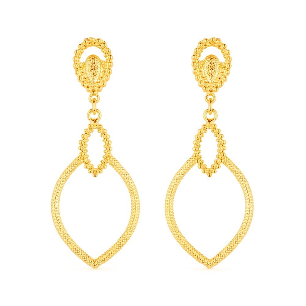 Brinco dourado luxo gota de gala Larme de Gala Simplicité