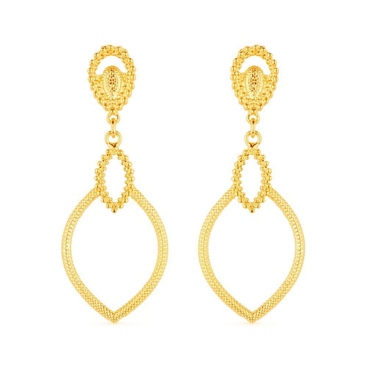 Brinco dourado luxo gota de gala Larme de Gala Simplicité