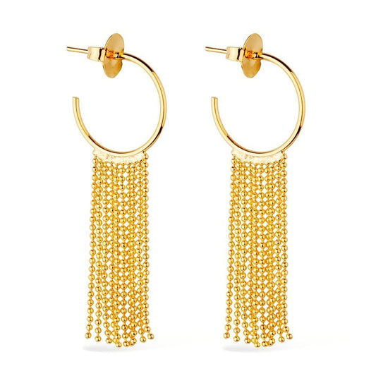 Brinco dourado argola com franja Frange Dorée Simplicité