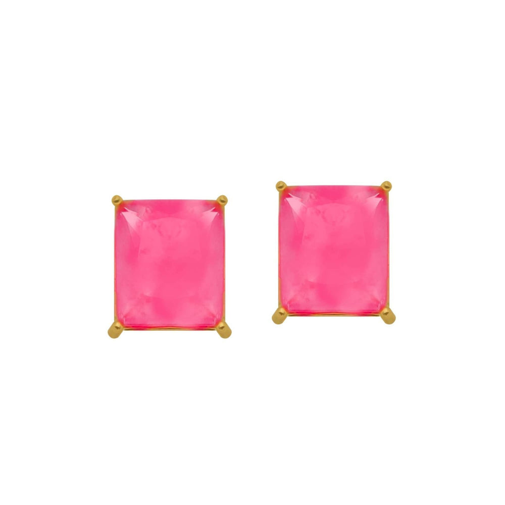 Brinco dourado Rectangle Rose Simplicité