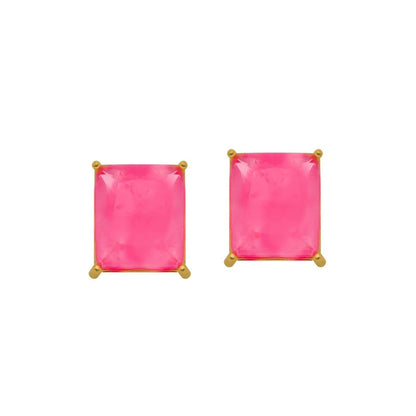 Brinco dourado Rectangle Rose Simplicité