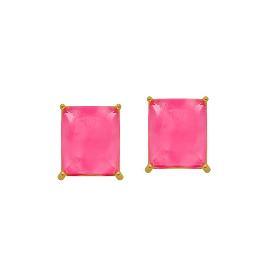 Brinco dourado Rectangle Rose Simplicité