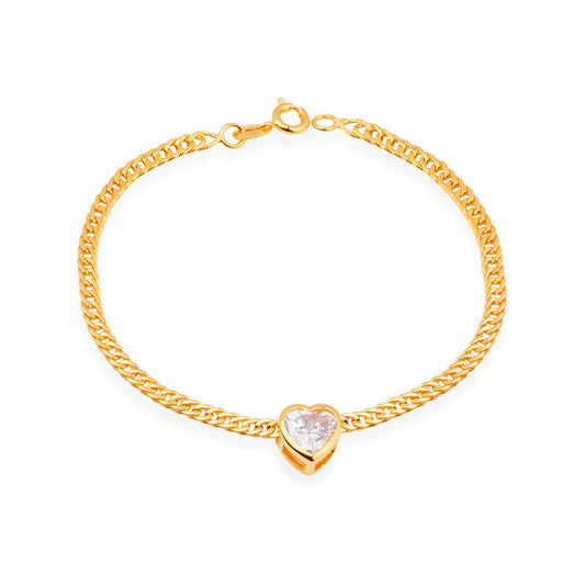 Pulseira dourada Cœur de Cristal Simplicité