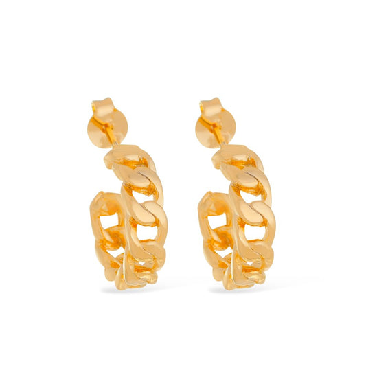 Brinco dourado Petit Anneau Chaîne Simplicité