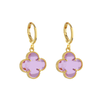 Brinco dourado Trèfle Rose Simplicité