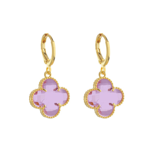 Brinco dourado Trèfle Rose Simplicité
