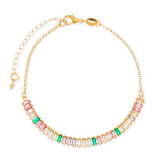 Pulseira dourada Bracelet Multicolore Simplicité
