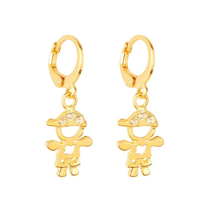 Brinco dourado argolinha alongada com zircônia Petit Trésor Simplicité
