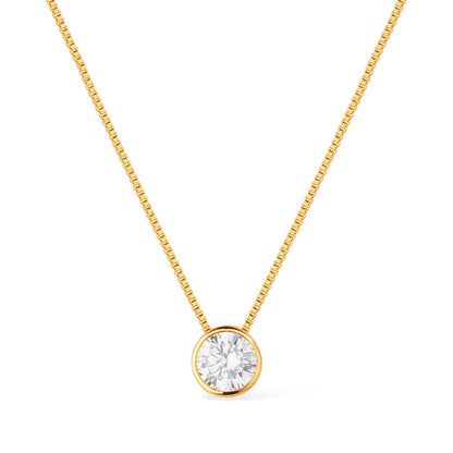 Colar dourado zircônia ponto de luz Étoile de Cristal Simplicité