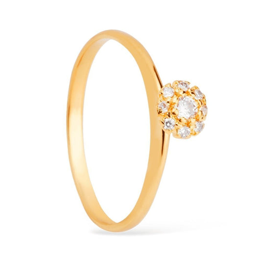 Anel dourado com 9 pedras de zircônia Constellation Dorée Simplicité