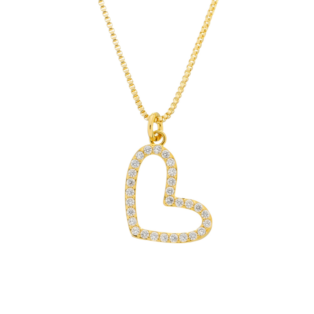 Colar dourado Cœur Irrégulier Ajouré Simplicité