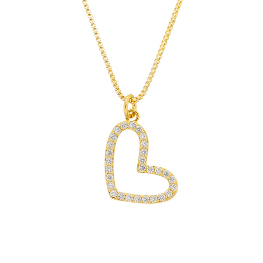 Colar dourado Cœur Irrégulier Ajouré Simplicité