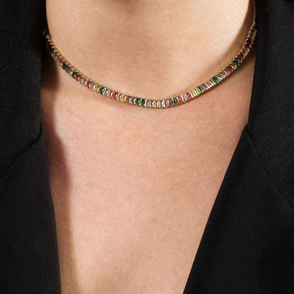 Colar choker dourado Multicolore Simplicité em detalhe