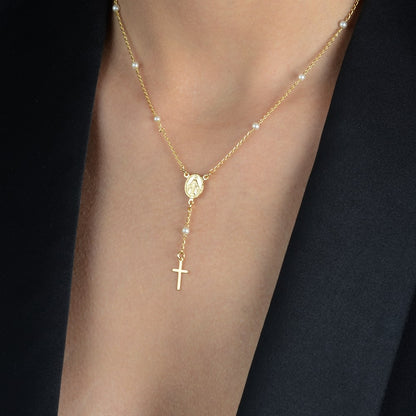 Colar dourado Chapelet Doré Simplicité em detalhe
