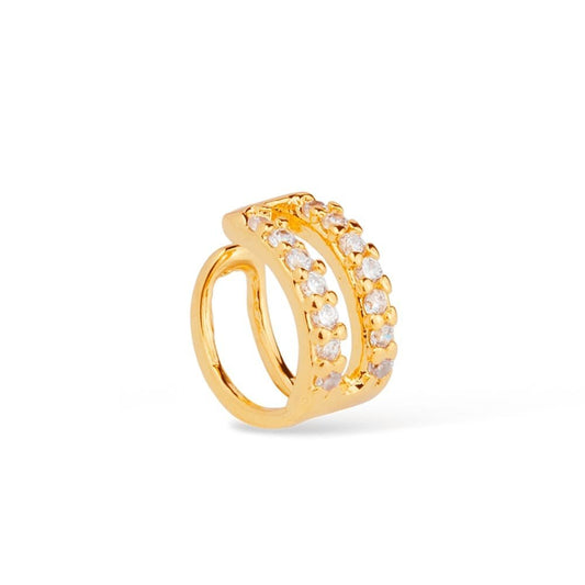 Piercing de pressão dourado com zircônias Étoile Filante Simplicité