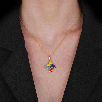 Detalhe pingente quebra-cabeça Puzzle du Cœur banho de ouro Simplicité
