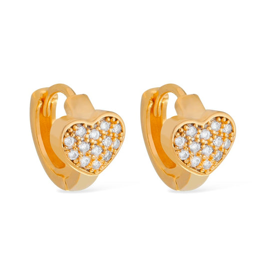 Brinco dourado Petit Cœur Serti Simplicité