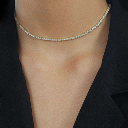 Colar choker dourado Riviera Cristal Simplicité em detalhe