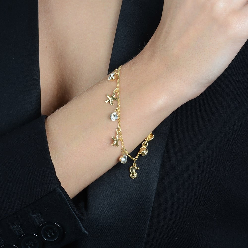 Pulseira dourada Bracelet Marin Simplicité em detalhe