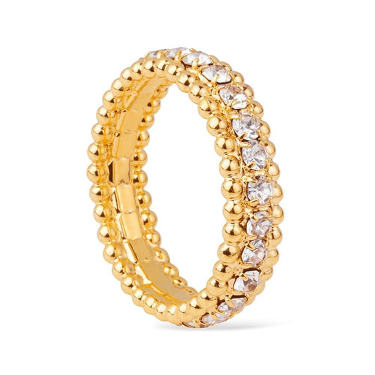 Anel dourado Bague Anneau Serti Simplicité