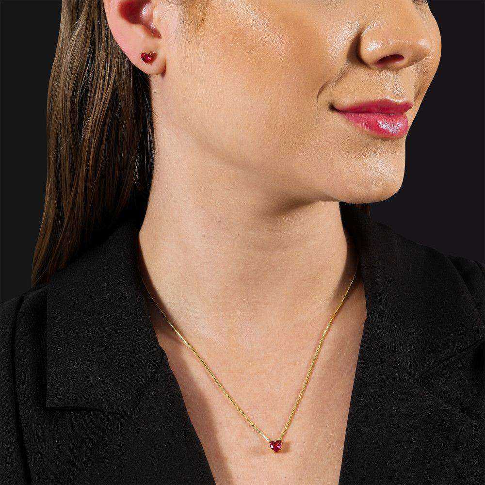 Conjunto dourado Ensemble Cœur Rubis Simplicité em detalhe