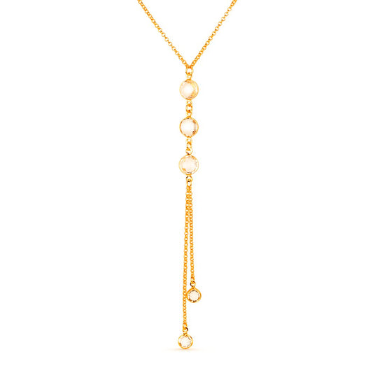 Colar dourado gravatinha com pontos de luz Cravate Dorée Simplicité