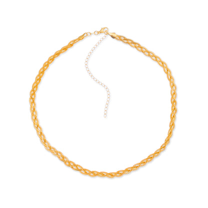 Colar choker dourado Tressé Simplicité