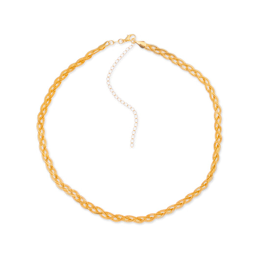 Colar choker dourado Tressé Simplicité