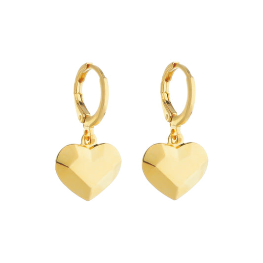 Brinco dourado Petit Cœur Linéaire Simplicité