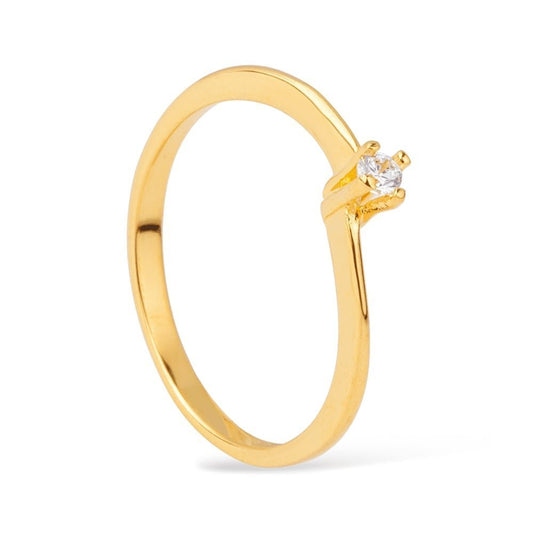 Anel dourado Bague Solitaire Délicate Simplicité
