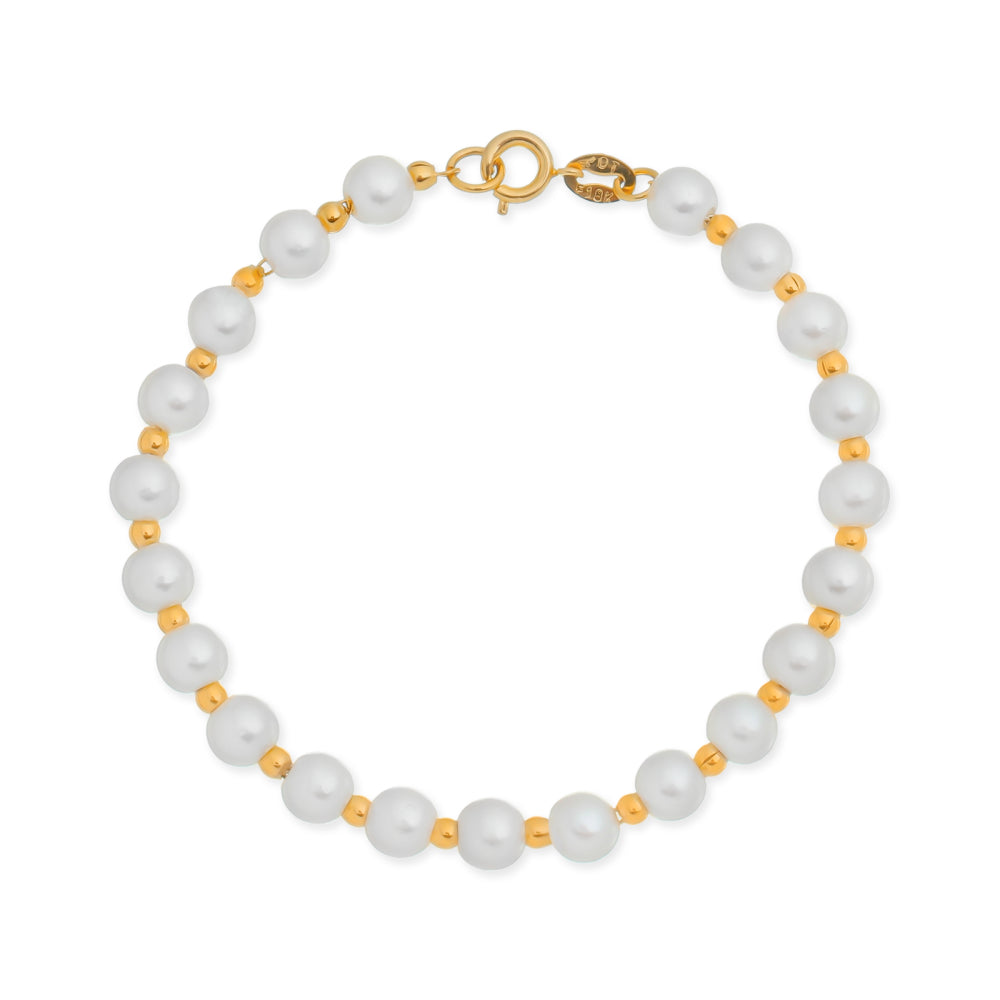 Pulseira dourada Perle et Sphères Simplicité
