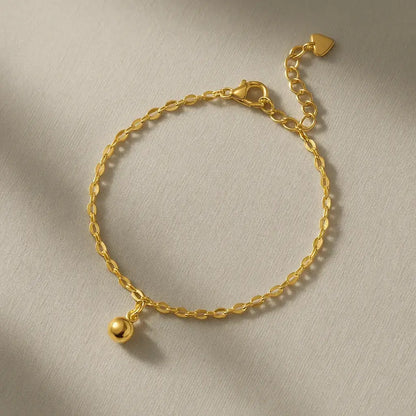 Pulseira dourada esferas geométricas design harmonioso Prata 925 Simplicité